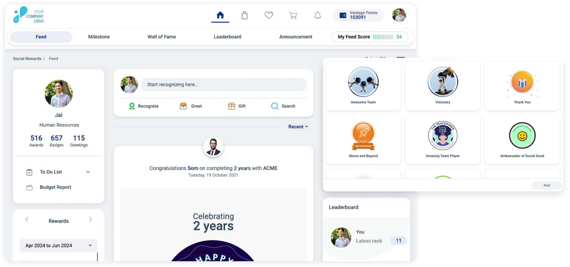 Badges-and-social-feed
