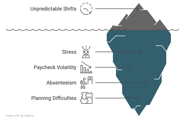 Scheduling Chaos-The Pain of Unpredictable Shifts
