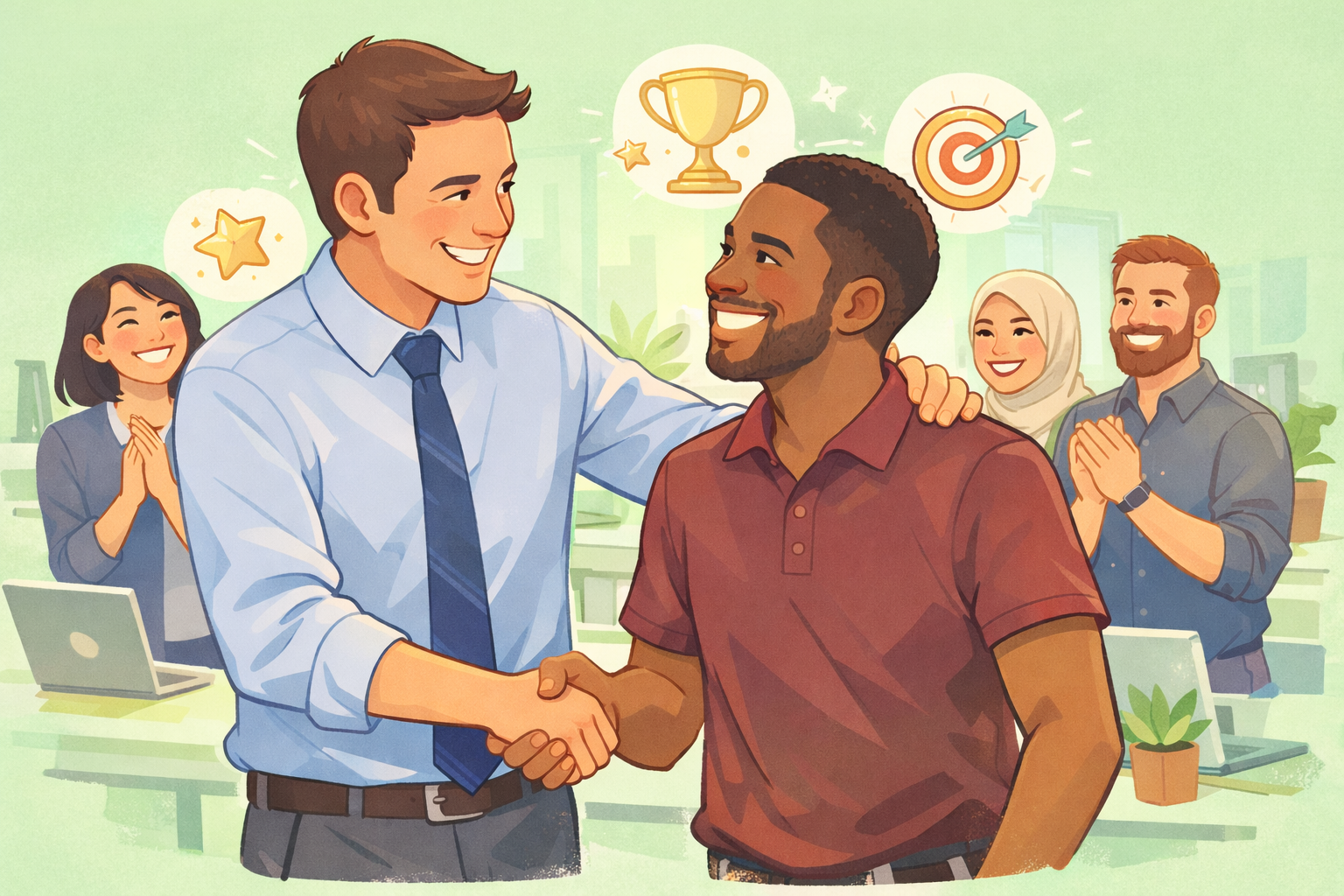 Celebrando el éxito en la oficina